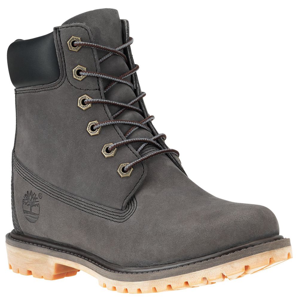 Bocanci 6-Inch Timberland Dama Gri Inchis - Premium Waterproof Internal Wedge - Romania - SKAPRI257